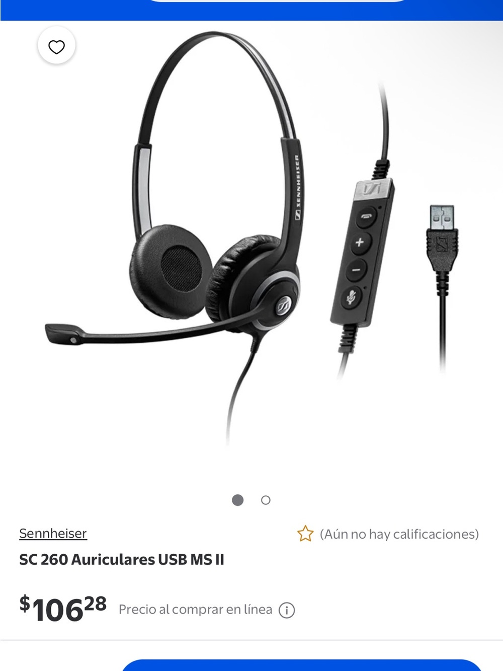 Sennheiser SC 260 USB MS II Headset with Inline Controls — Black